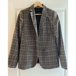 Banana Republic Gray Plaid Blazer, size 6, wool